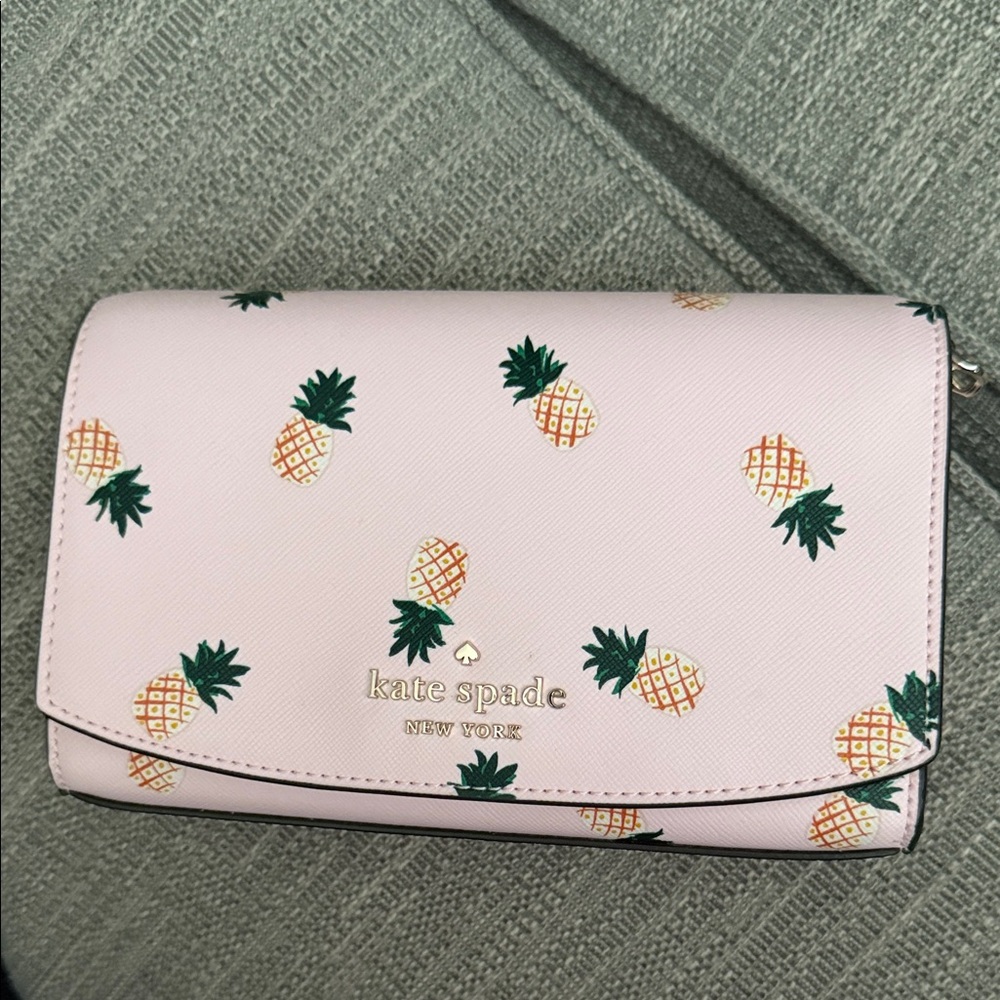 Kate Spade Small Pink Pineapple Print Crossbody